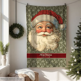 Rustic Vintage jultomten Throw Blanket Gift Fleecefilt