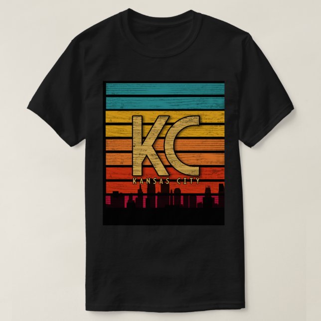 Rustic Vintage KC Kansas City T Shirt (Design framsida)