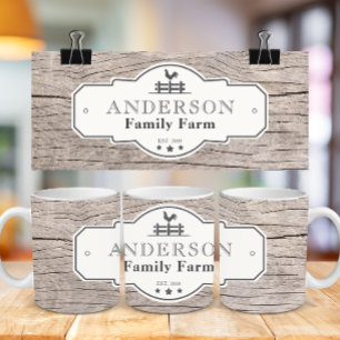 Rustic Vintage Label Gräns Family Farm Kaffemugg
