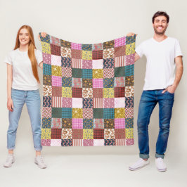 Rustic Vintage Land Patchwork Quilt Mönster Fleecefilt