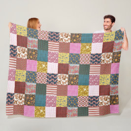 Rustic Vintage Land Patchwork Quilt Mönster Fleecefilt