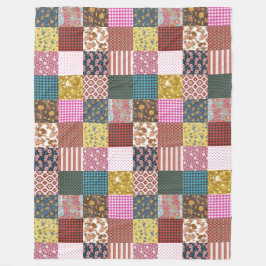 Rustic Vintage Land Patchwork Quilt Mönster Fleecefilt