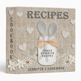 Rustic Vintage Land Personlig Cookbook 3 Rin