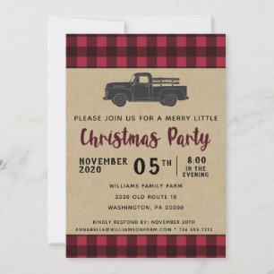 Rustic Vintage Lastbil Buffalo Plade jul Party Inbjudningar