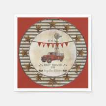 Rustic Vintage Lastbil Farmhouse Star Baby Shower