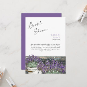 Rustic Vintage Lavender Wood Ljus Möhippa Inbjudningar