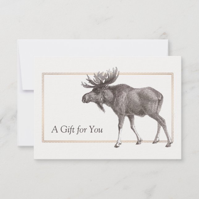 Rustic Vintage Moose Gift-certifikat (Framsida)