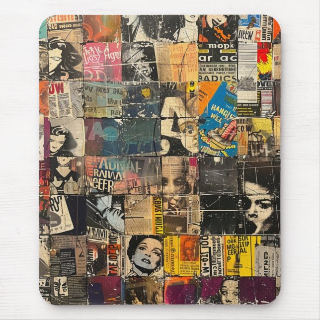 Rustic Vintage Newspaper Patchwork Collage (7) Musmatta (Framsidan)