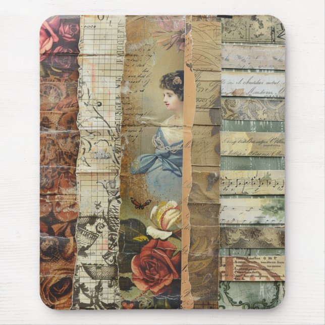 Rustic Vintage Newspaper Patchwork Collage (9) Musmatta (Framsidan)