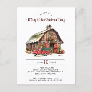 Rustic Vintage Red Lastbil Barn, jul Party Helg Vykort
