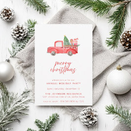 Rustic Vintage Red Lastbil Julfest Inbjudningar