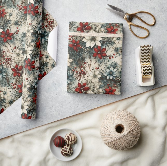 Rustic Vintage retro klassisk jultomte Presentpapper (Hantverk)