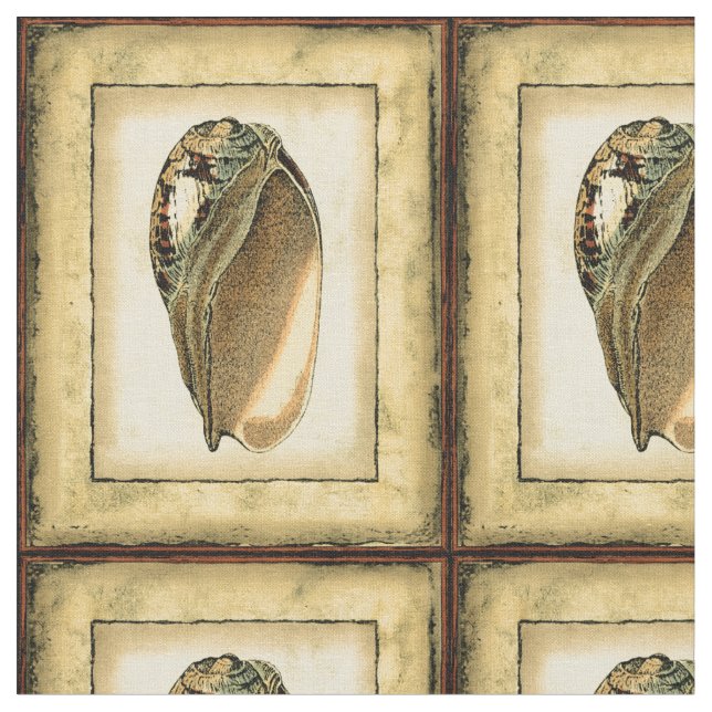 Rustic Vintage Seashell Tyg (Närbild)