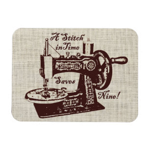 Rustic Vintage Sewing Maskin Magnet
