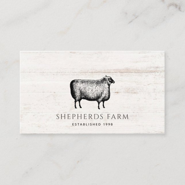 Rustic Vintage Sheep Barn Wood Farm Visitkort (Framsida)