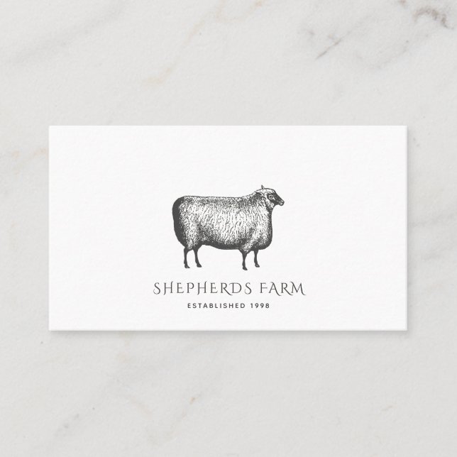 Rustic Vintage Sheep Farm Visitkort (Framsida)
