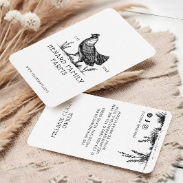 Rustic Vintage Sketch Farm Hen White Lodrät Visitkort