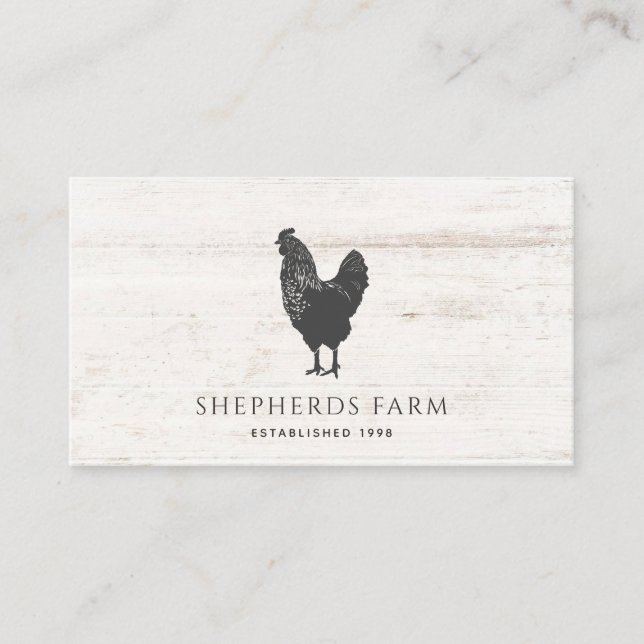 Rustic Vintage Tupp Barn Wood Farm Visitkort (Framsida)