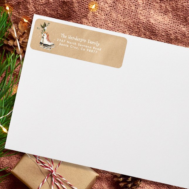 Rustic Vintage Winter Kraft Returadress Etikett (Skapare uppladdad)