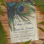 Rustic Vintage Wood Navy Turquise Peacock Bröllop Inbjudningar<br><div class="desc">Rustic Vintage Wood Navy Turquise Peacock Wedding bjudande. (1) Om du vill göra ytterligare anpassningar klickar du på knappen "Anpassa" och användor verktyg som är utformat för att ändra mallen. Alla textstorlekar stil, färg, kan ändras för att passa dina behov.(2) Om du föredrar tjockare kan du välja Papper projektionsyta. (3)...</div>