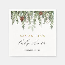 Rustic vinterakorns gräs träd pappersservett