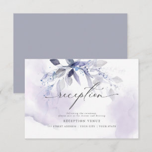 Rustic Violet Foliage Watercolor Reception Inbjudningar