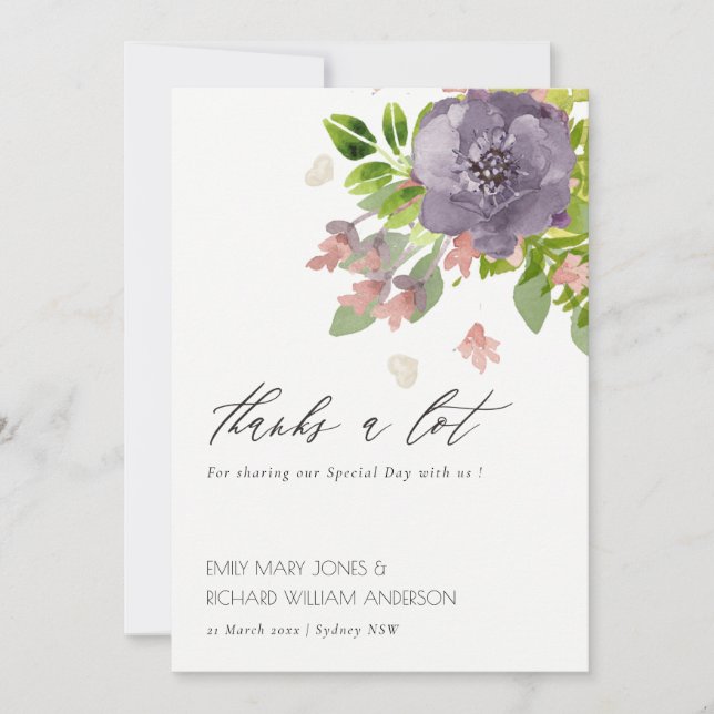 RUSTIC VIOLET ROSA VILD FLOWER & FOLIAGE Tack (Framsida)