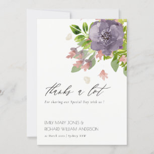 RUSTIC VIOLET ROSA VILD FLOWER & FOLIAGE Tack Kort