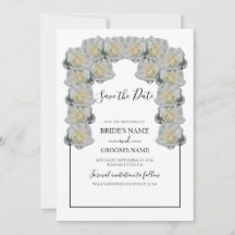 Rustic Vit ros Bröllop spara datum