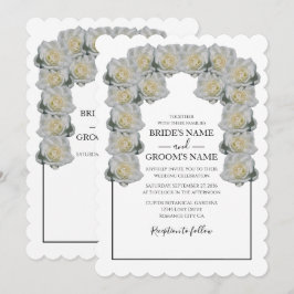 Rustic Vit ros bröllopsinbjudningar Inbjudningar