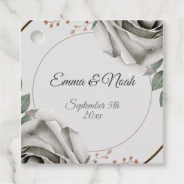 Rustic Vit ros Flowers bröllop Gåvor Etiketter