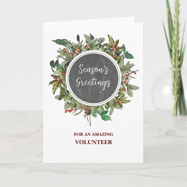 Rustic Volunteer-julkort, Helgdag Kort (Framsida)