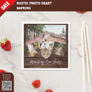 Rustic Vow Renewal-årsdag Photo Collage Party Pappersservett