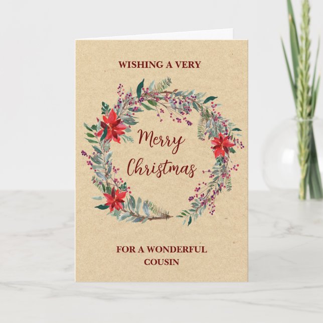Rustic WAN Kumsin God jul Kort (Framsida)