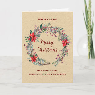 Rustic Wandan Goddotter & Family God jul Kort