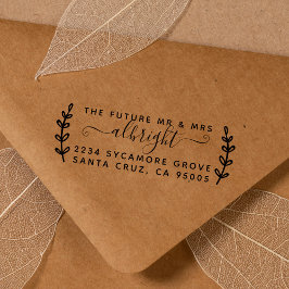 Rustic Wandeand & Script "Future Mr & Mrs" Adress Stämpel