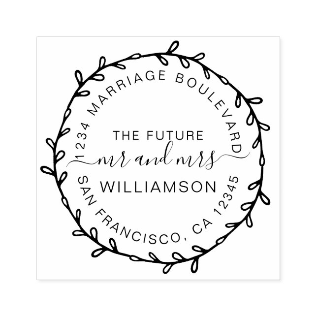 Rustic Wandefuture Mr. Round Returadress Stämpel (Tryck)