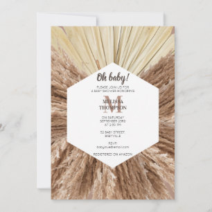 Rustic Warm Neutralt Färg Baby Shower Inbjudningar