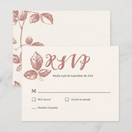 Rustic Warm Ro Whimsical Blommigt Bröllop OSA Kort