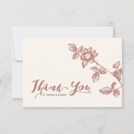 Rustic Warm Ro Whimsical Blommigt Bröllop Tack Kort
