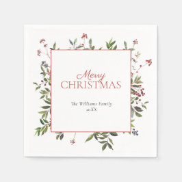 Rustic Warm Winter Berry God jul Pappersservett