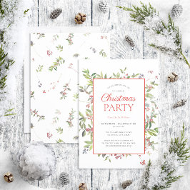 Rustic Warm Winter Berry Julfest Inbjudningar