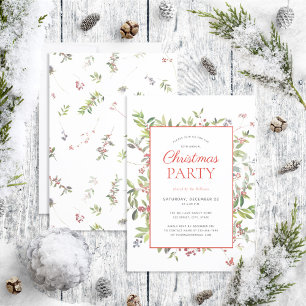 Rustic Warm Winter Berry Julfest Inbjudningar