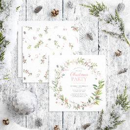 Rustic Warm Winter Berry Wandeandan jul Party Inbjudningar