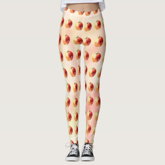 Rustic Watercolor Apple Mönster Leggings