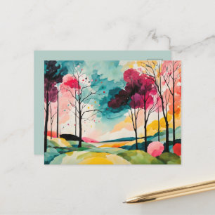 Rustic Watercolor Autumn Beauty Vykort