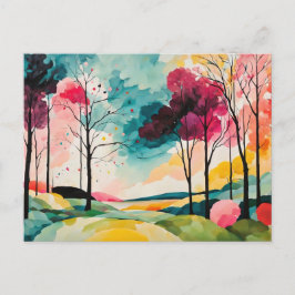 Rustic Watercolor Autumn Beauty Vykort