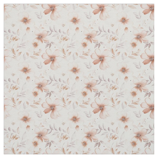 Rustic Watercolor Beige Blommigt Elegance Tyg (Provkarta)