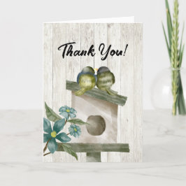 Rustic Watercolor Birdhouse Tack Kort