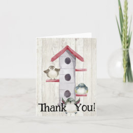 Rustic Watercolor Birds and Birdhouse Tack Kort